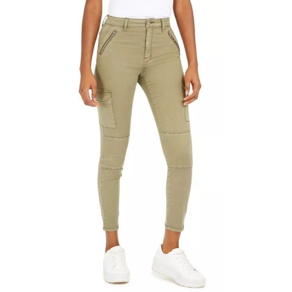 Numero Cargo Ankle Jeans 27 Green‎ Women's Skinny Stretchy High-Rise NEW